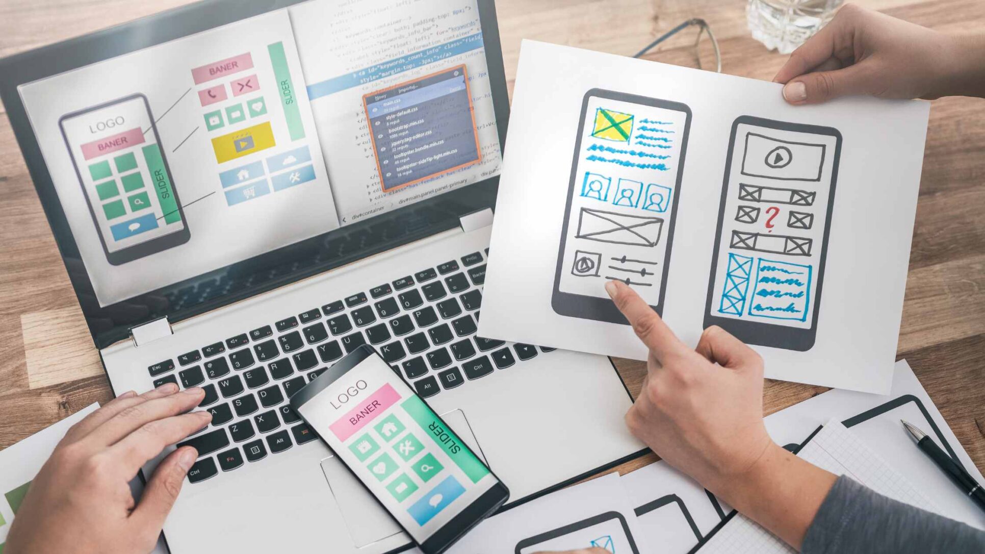 Image of laptop and phone