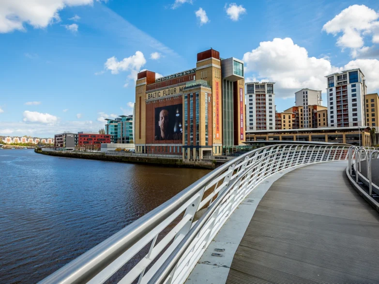 Looking across the River Tyne to the Baltic, past the Millennium Bridge, from Newcastle upon Tyne to Gateshead.