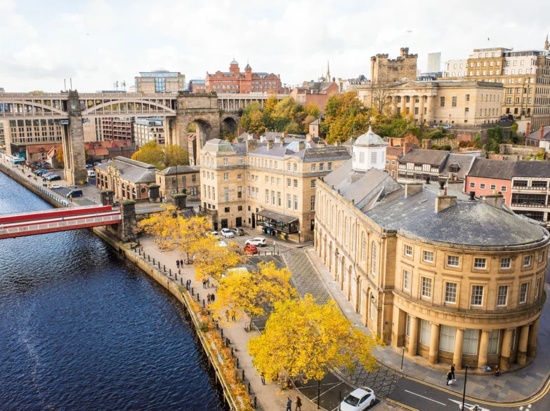 Aeriel shot of Newcastle upon Tyne.